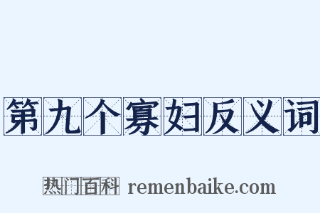 第九个寡妇反义词是什么意思的图片
